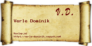 Verle Dominik névjegykártya